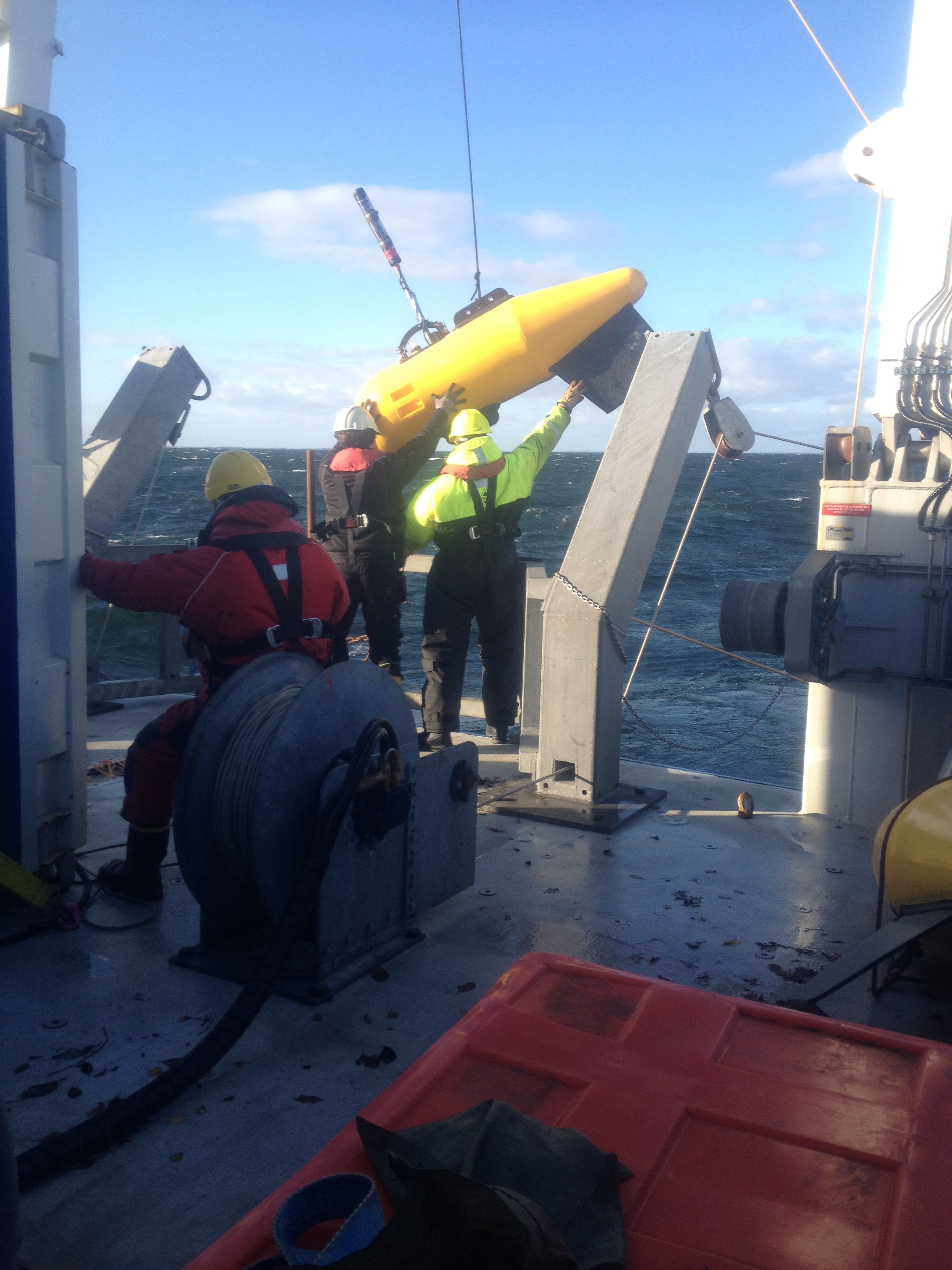 Deployment of starboard GPS buoy